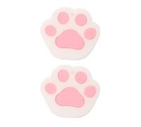 minkissy 2 Pack White Cat Paw Silicone Key Caps Covers Cute Key Identifier Rings Protective Sleeves for Students and Everyday Use