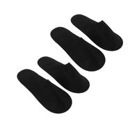 minkissy 2 Pairs Disposable Hotel Slippers Black Non Slip Sauna Spa Guest Footwear Comfortable Home Use for Men and Women Moisture Managing Design