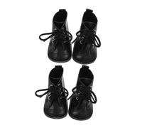 minkissy 2 Pairs Girl Doll Boots PU Leather Doll Shoes for Dollhouse Dress Up Fashionable Comfortable Outfit Accessories with Craftsmanship and Detailed Design