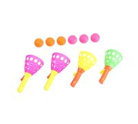 minkissy 2 Pairs Launch Throw Catch Ball Set for Adults Outdoor Sports with Handle Design Enhances Hand Eye Coordination and Fine Motor Skills Family Fun Game Random Color