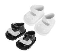 minkissy 2 Pairs Mini Doll Shoes with Flower Lace Detail Soft Material Doll Supply Accessories Versatile Outfit Enhancements