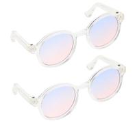 minkissy 2 Pairs Mini Doll Sunglasses Decorative Eyeglasses Plastic DIY Accessories for Dress Up Doll Sunglasses Props Creative and