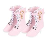 minkissy 2 Pairs Miniature Doll High Heel Boots Pink Pointed Toe Fashion Doll Shoes Accessories Birthday Gift Creative Dress Up Play