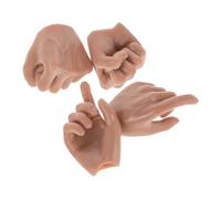 minkissy 2 Pairs Scale Doll Hands Replacement Miniature Puppet Finger Hands for DIY Projects and Repair Compatible with Bjd and Action Figures Wear Resistant Material