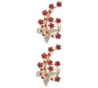minkissy 2 pcs Plum Blossom Shape Brooch Elegant Breast Pin for Women Rhinestone Decoration for Dresses Suits Bags present for Weddings Anniversaries