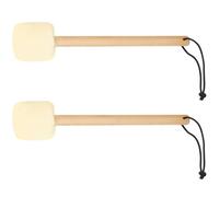 minkissy 2 Pcs Plush Head Bass Drum Sticks with Wood Handle, Fine Texture and Light Weight Drumsticks for Adult Practice and Percussion Performance