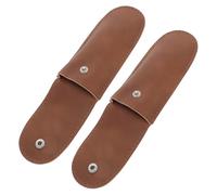 minkissy 2 Pcs Portable Small Harmonica Storage Pouch Set Handmade Pu Leather Harmonica Case with Pressure-resistant Design Compact Holder Suitable for Travel and Daily Use