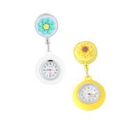 minkissy 2 Pcs Portable Watch Clip-on Hanging Nurse Watch Lightweight Silicone Quartz Easy to Clean for Nurses and Doctors