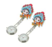 minkissy 2 Pcs Round Nurse Watch Cute Chest Pocket Watch for Nurses and Doctors Lightweight and Portable for Daily Use