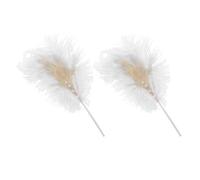 minkissy 2 Pcs White Natural Feather Cake Toppers for Baking and Decorating Cakes Easy to Insert and Safe to Use Dessert Inserting Decor Decoration