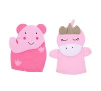 minkissy 2 Pieces Cartoon Kids Exfoliating Shower Gloves Body Scrubbing Mitts Bathing Mitts Set Elephant Unicorn Design Children’s Skin Cleansing Tool