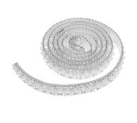minkissy 2 Rolls Self-Adhesive Pearl Rhinestone Trim Strip 3mm White Pearls with 1cm Wide Crystal Rhinestone Ribbon for DIY Wedding Dress Shoes Bags Clothing Embellishment