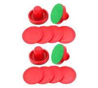 minkissy 2 Sets Air Hockey Pucks and Self Adhesive Pusher Pads Replacement for Tabletop Air Hockey Accessories Lint Sticker Patches Reduce Friction Extend Gameplay for Home Party Events