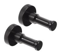 minkissy 2 Sets Black Aluminium Alloy Wall Hooks for Convenient Storage and Stable Safe Use, Round Coat Hooks for Bedroom, Bathroom Or Door Hanging