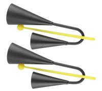 minkissy 2 Sets Double Ear Iron Cowbell Percussion Musical Instrument with Sticks for Childrens Rock Country Latin Music Sturdy Design for Secure Play and Clear Crisp Sound