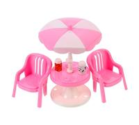 minkissy 2 Sets Mini Beach Chair and Sunshade Model Realistic Abs Material Dollhouse Accessories Small Lightweight Beach Facility Decoration for Miniature Rooms and Outdoor Random Color