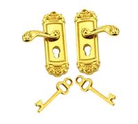 minkissy 2 Sets Miniature Door Lock and Key Kit for Dollhouse Vintage Style Tiny House Decoration Accessories Micro House Hardware for DIY Crafts and Miniature Decor