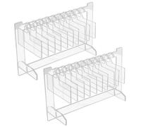 minkissy 2 Sets Transparent Acrylic Nail Art Display Boards Multifunctional Manicure Color Sample Holder and False Nail Tips Organizer for Salon Use