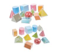 minkissy 2 Sets Transparent Geometric Shapes Teaching Aids for Visual Math Manipulative Blocks for Kindergarten Elementary Classroom Geometry Learning and Surface Area Exploration