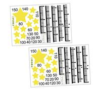 minkissy 2 Sheets Kids Growth Ruler Star Wall Stickers PVC Material No Peculiar Smell Will Not Fade Height Measure Chart for Recording Child's Growth and Room Decoration