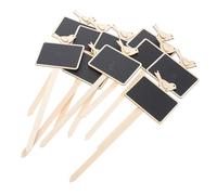 minkissy 20 Pcs Wooden Mini Chalkboard Picks Decorative Bird Flower Design Black Memo Tags with Stick for DIY Decorative Projects and Christmas