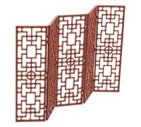 minkissy 20 Scale Miniature Folding Screen Model, Vintage Chinese Style Mini Dollhouse Room Divider, Brown Desktop Decorative Partition for Dollhouse Ornaments and Micro Landscape