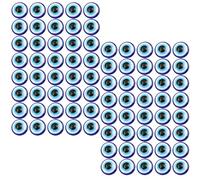 minkissy 200pcs Blue Resin Evil Eye Flat Back Beads for DIY Hair Clip Accessory and Cell Phone Decoration, Oblate Shape with Unique Appearance Design for Crafting and Jewellery Making