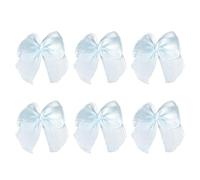 minkissy 200pcs Blue Satin Ribbon Bowknot 2.2x2cm for DIY Headdress, Clothing Accessories and Hair Decorations, Small Cloth Flower Embellishments for Sewing and Handmade Projects