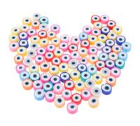 minkissy 200pcs Polymer Clay Evil Eye Beads for DIY Projects Suitable for Handicrafts and Making Beaded Strings Loose Bracelet Connector Beads Charms