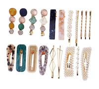 minkissy 20pcs Beaded Hairpins Set Lightweight Decorative Side Clips for Women Elegant Acetic Acid Accessories for Parties Festivals Daily Hair Protection