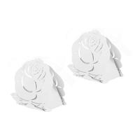 minkissy 20pcs Candy Boxes Rose Flower-shaped Paper and Ribbon with Delicate Ribbon White for Candy and Handicrafts, Wedding Favours Boxes