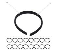 minkissy 20pcs DIY Headband Pack with Spring Design, Classic Black Headbands Made of Pp, Iron and Plush, for Halloween Costume Party and Women's Hair Accessories