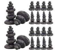 minkissy 20pcs Japanese Zen Garden Stones Set, Resin Mini Rock Stacked Statues 4-layer and 7-layer Balancing Designs, Aquarium Ornaments for Yoga Meditation and Relaxing Office Decor