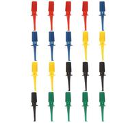 minkissy 20pcs Mini Test Grabber Clips Set with Plastic Multimeter Tester Hooks, Small Size Electrical Test Probes in Red Green Blue Yellow Black for Circuit and Electronic Component