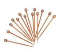 minkissy 20pcs Mini Walnut Wood Single Pointed Knitting Needles Set Short DIY Brooch Knitting Rods for Woven Accessories and Handcrafts Arts Crafts