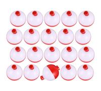 minkissy 20pcs Red Abs Plastic Ball Float for Bait Fishing, Lightweight | Fishing Accessory for Bait, Convenient to Use, Sea Tackle Item, Assorted Ring Style, Red Finish