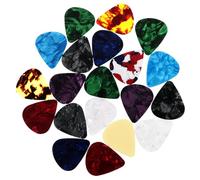 minkissy 20pcs Xylonite Guitar Picks Thick Smooth Finger Picks for Electric Acoustic Guitars Durable Aesthetic Accessories for Musicians for Guitarists Bass Players Random Color