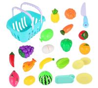 minkissy 21pcs Kitchen Plaything Set Vegetables for Includes Basket Random Colors Pretend Cooking for Boys Educational Role Development Random Color