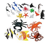 minkissy 24 Pcs Sea Animals Figurines Tiny Plastic Ocean Animal Figures for Educational Play Great for Cute and Fun Collection for Learning About Life