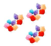 minkissy 24pcs Colored Mesh Shower Exfoliating Bath for Random Colors for Body Wash and Soap Lathering and Convenient Hanging Rope