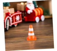 minkissy 24pcs Orange Mini Traffic Cones and Road Signs for Realistic Simulation Safety Barriers Parking Cones and Training Marker for Pretend Play and Dollhouse Accessories