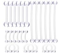 minkissy 24pcs Piercing Jewelry Set Hypoallergenic Nose Rings Eyebrow Tongue Rings Comfortable Piercing Jewelry for Everyday Wear and Special Occasions