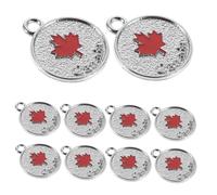 minkissy 25pcs Canada Flag Charms for DIY Bracelets with Enamel Maple Leaf Pendants Alloy Keychain Accessories for Canada Day Decorations and Sweat Resistant Jewelry Craft Supplies