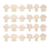 minkissy 25pcs Mushroom Slices Wooden Craft Shapes for Beige Natural Poplar Wood Charming Whimsical Rustic DIY Fostering Creativity Crafts Decorating Homes