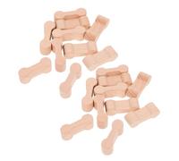 minkissy 25pcs Wooden Dog Bone Track Adapters for DIY Train Secure Railway Connector Pieces Compatible with Wooden Railways for Group Play and Creative Track Building