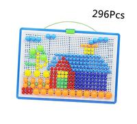 minkissy 296pcs Mushroom Nail Jigsaw Puzzle Set Creative DIY Pegboard Educational for Early Childhood Random Color for Developing Creativity Hand Eye Coordination Random Color