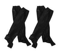 minkissy 2pair Lightweight Oxford Cloth Cycling Rain Boot Overshoes with Foldable Design for Legs and Shoes Protection, for Rainy Days and Rainy Commutes, Black Colour