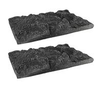 minkissy 2pcs 3d Fish Tank Background Rock Panels Pu Material Lightweight High Simulation Black Aquarium Tank Scene Decor