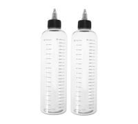 minkissy 2pcs 460ml Hair Dye Bottle Applicator with Measurement Marks Refillable Squeeze Bottles for Salon Hair Coloring and Scalp Oil Application