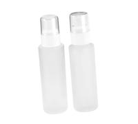 minkissy 2pcs 60ml Cosmetic Glass Bottles Empty Pump and Spray Bottles for Lotion Toner and Makeup Remover Half-Mask Frosted Design Travel Size Refillable for Liquid Storage